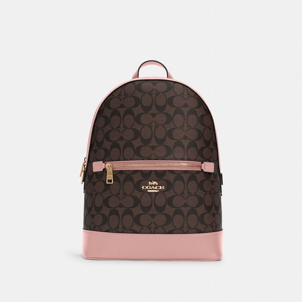 COACH Kenley Backpack In Signature Canvas - GOLD/BROWN SHELL PINK - C5679