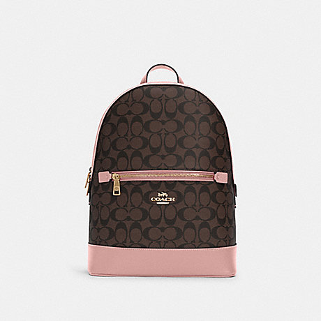 COACH Kenley Backpack In Signature Canvas - GOLD/BROWN SHELL PINK - C5679