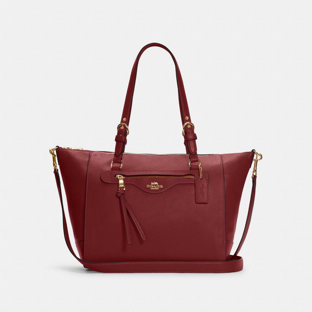 COACH C5690 Kleo Carryall GOLD/CHERRY