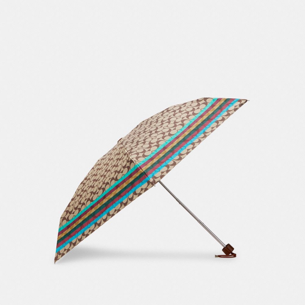 COACH UV PROTECTION MINI UMBRELLA IN SIGNATURE STRIPE PRINT - ONE COLOR - C5712