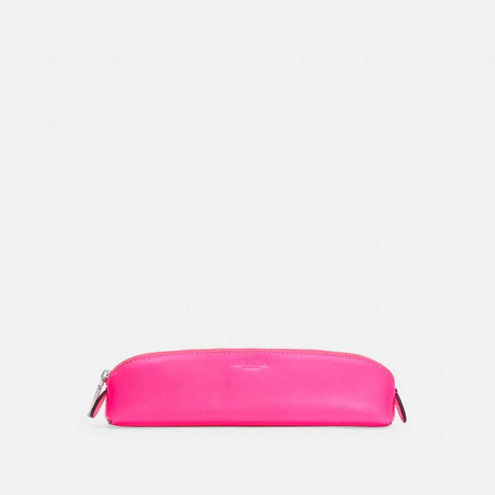 COACH C5713 - PENCIL CASE SV/FLUORESCENT PINK