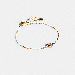 COACH C5718 Signature Multicolor Crystal Slider Bracelet GOLD/MULTI