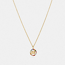 Signature Multicolor Crystal Necklace - C5721 - Gold/Multi