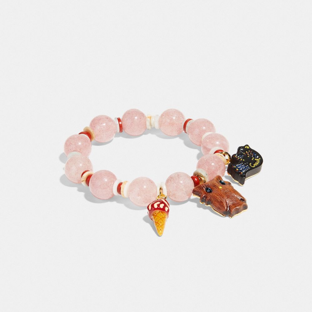 COACH C5726 Pink Semiprecious Charm Bracelet PINK