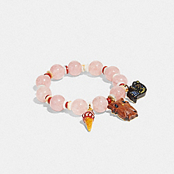 COACH C5726 - Pink Semiprecious Charm Bracelet PINK