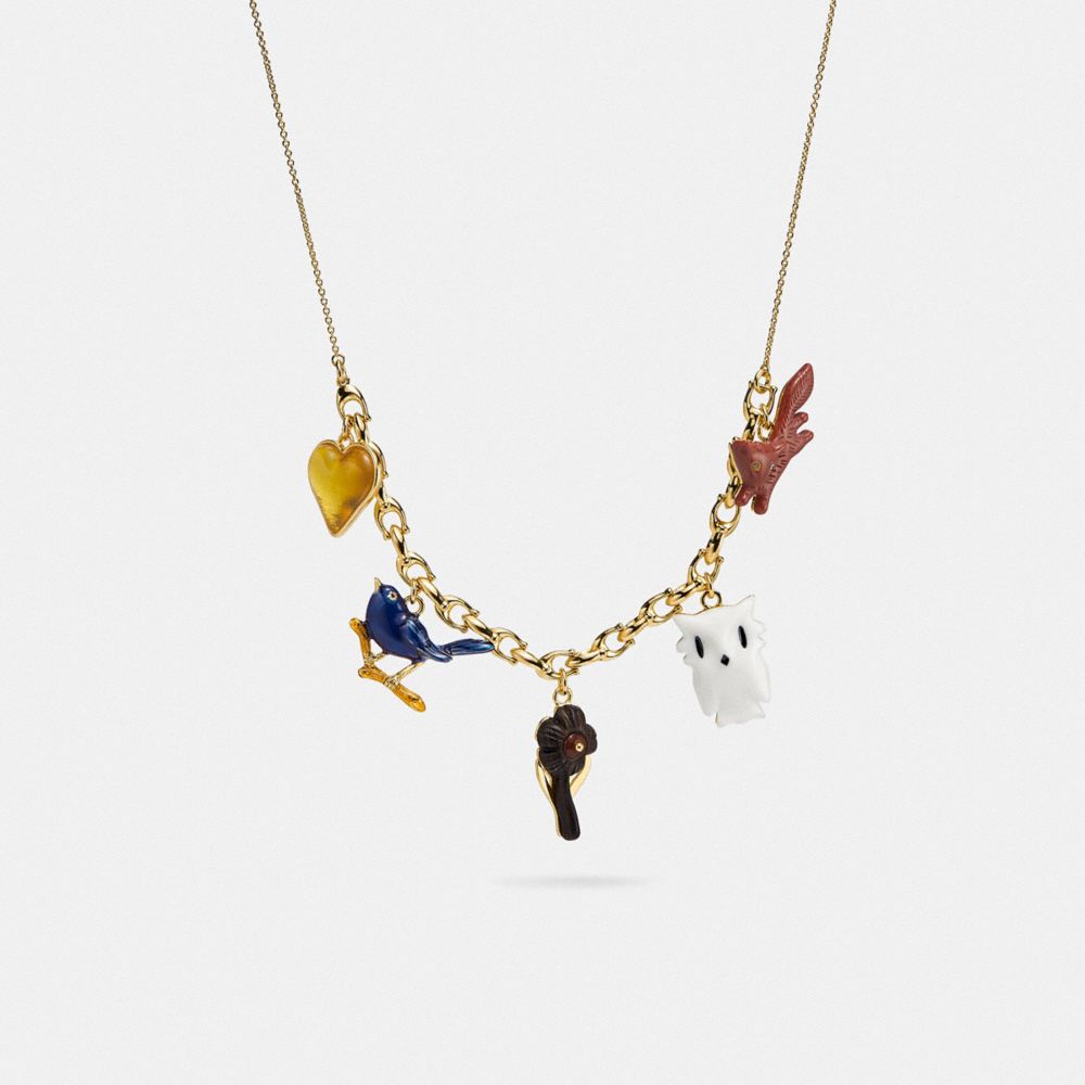 Charm Chain Link Necklace - GOLD AND RESIN - COACH C5727