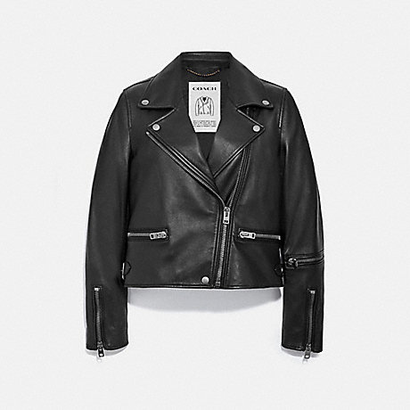 COACH C5742 Leather Biker Black