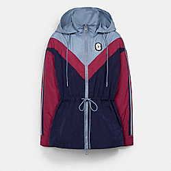 COACH CONVERTIBLE CHEVRON WINDBREAKER - NAVY/MULTICOLOR - C5748