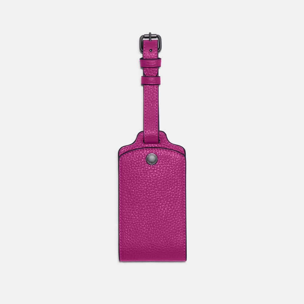 COACH Luggage Tag - GUNMETAL/DARK MAGENTA - C5766