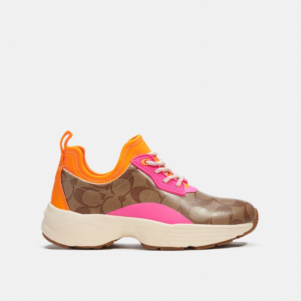 COACH C270 RUNNER - KHAKI/FLUO PINK - C5774