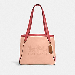 Tote 27 In Colorblock With Horse And Carriage - C5775 - GOLD/FADED BLUSH MULTI