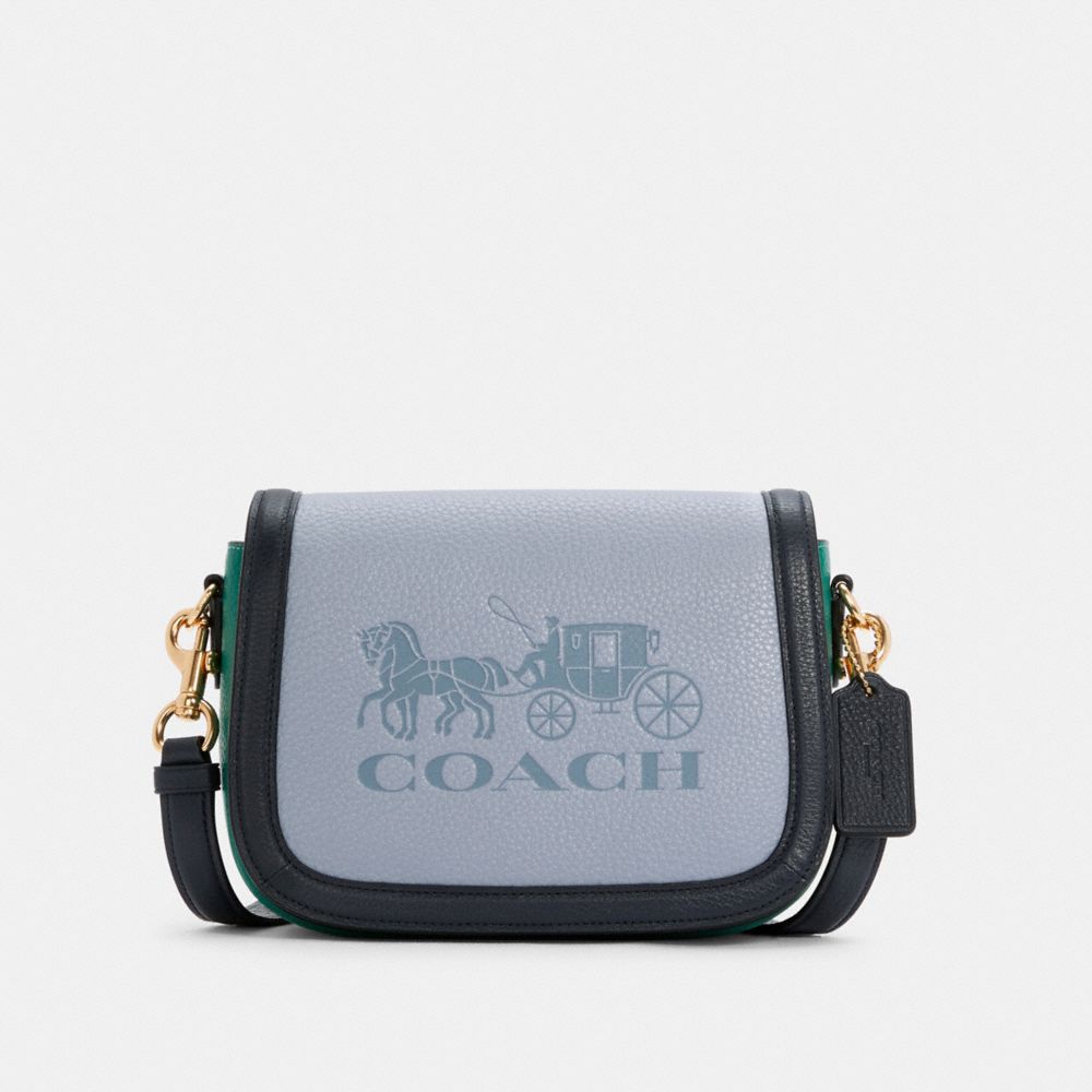 SADDLE IN COLORBLOCK WITH HORSE AND CARRIAGE - C5776 - IM/TWILIGHT MULTI