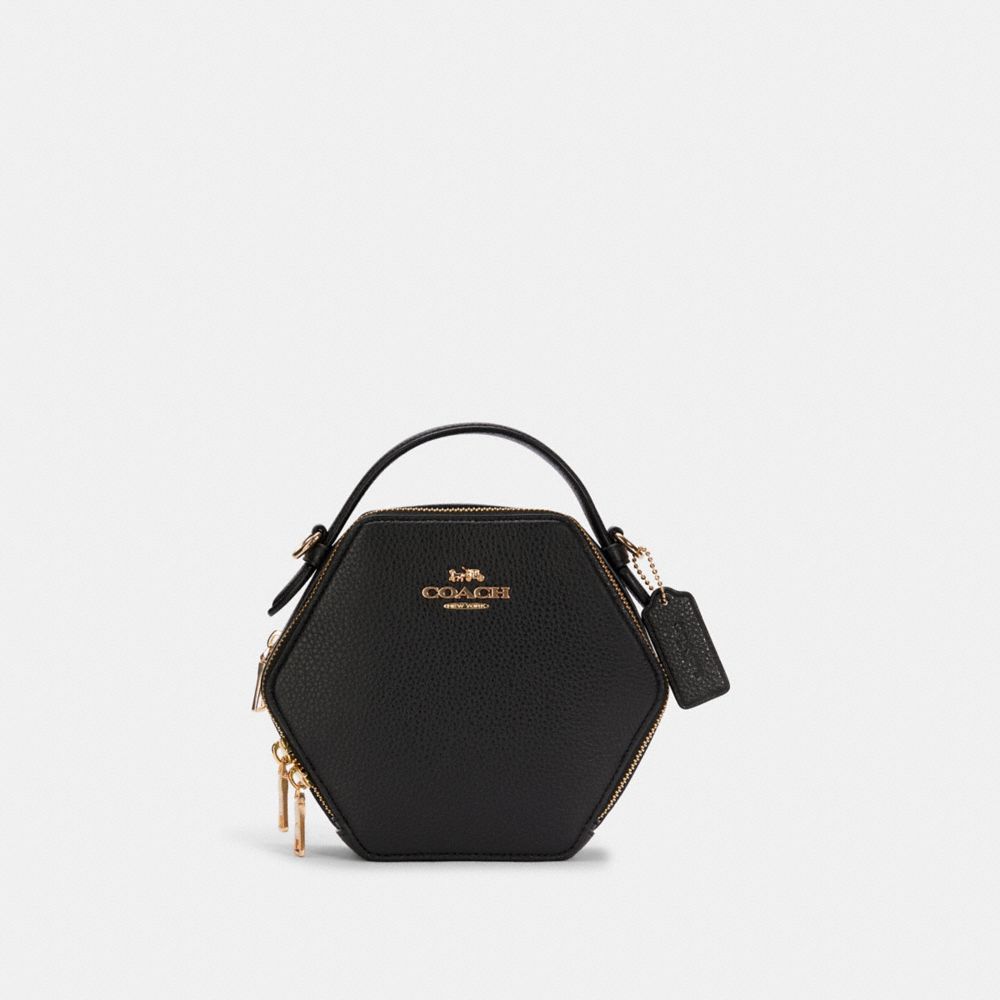 COACH C5786 Hexagonal Crossbody GOLD/BLACK