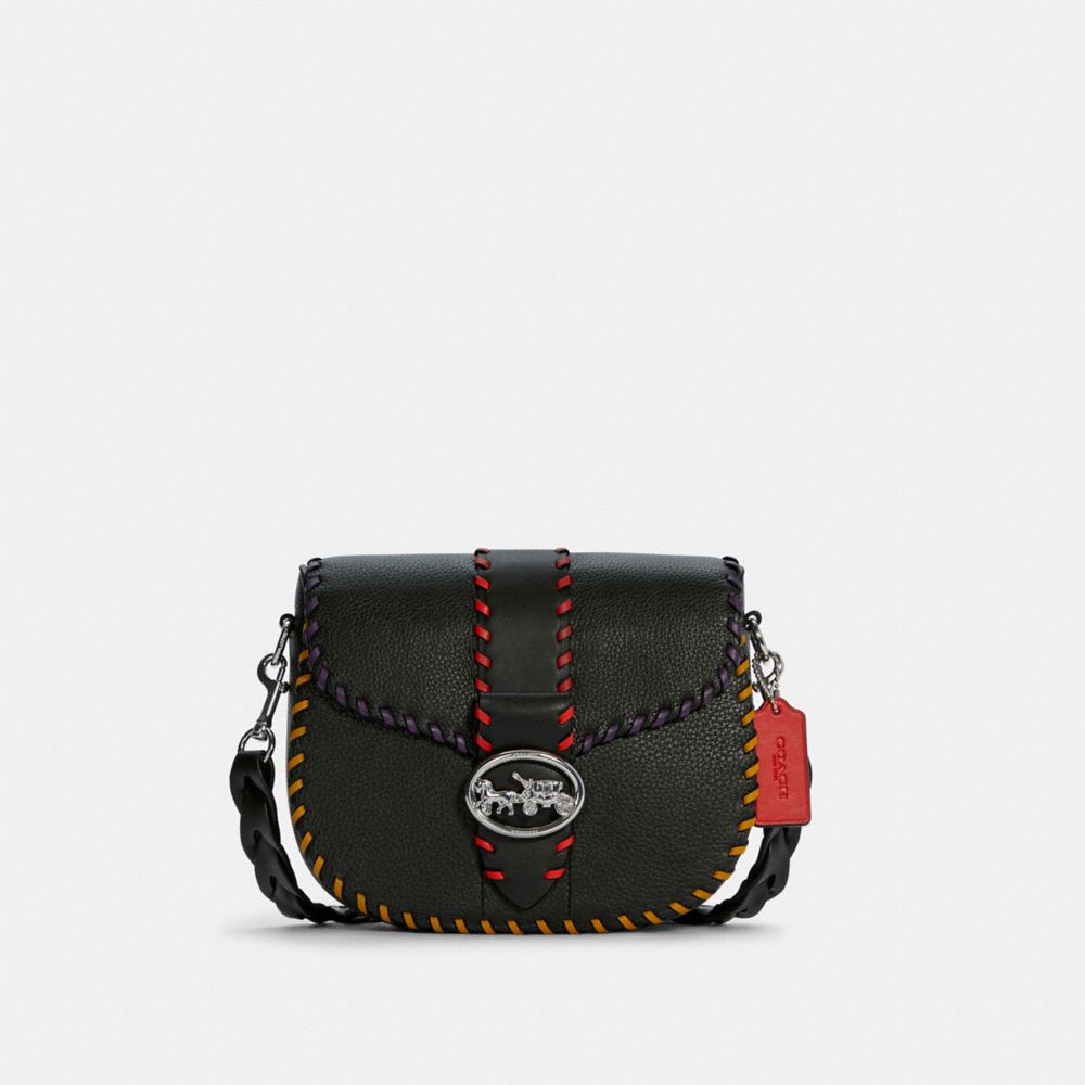 COACH Georgie Saddle Bag - SILVER/BLACK MULTI - C5791