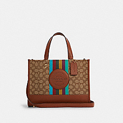 Dempsey Carryall In Signature Jacquard With Stripe And Coach Patch - C5794 - GOLD/KHAKI/REDWOOD MULTI