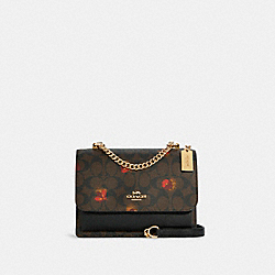 Klare Crossbody In Signature Canvas With Pop Floral Print - C5797 - GOLD/BROWN BLACK MULTI