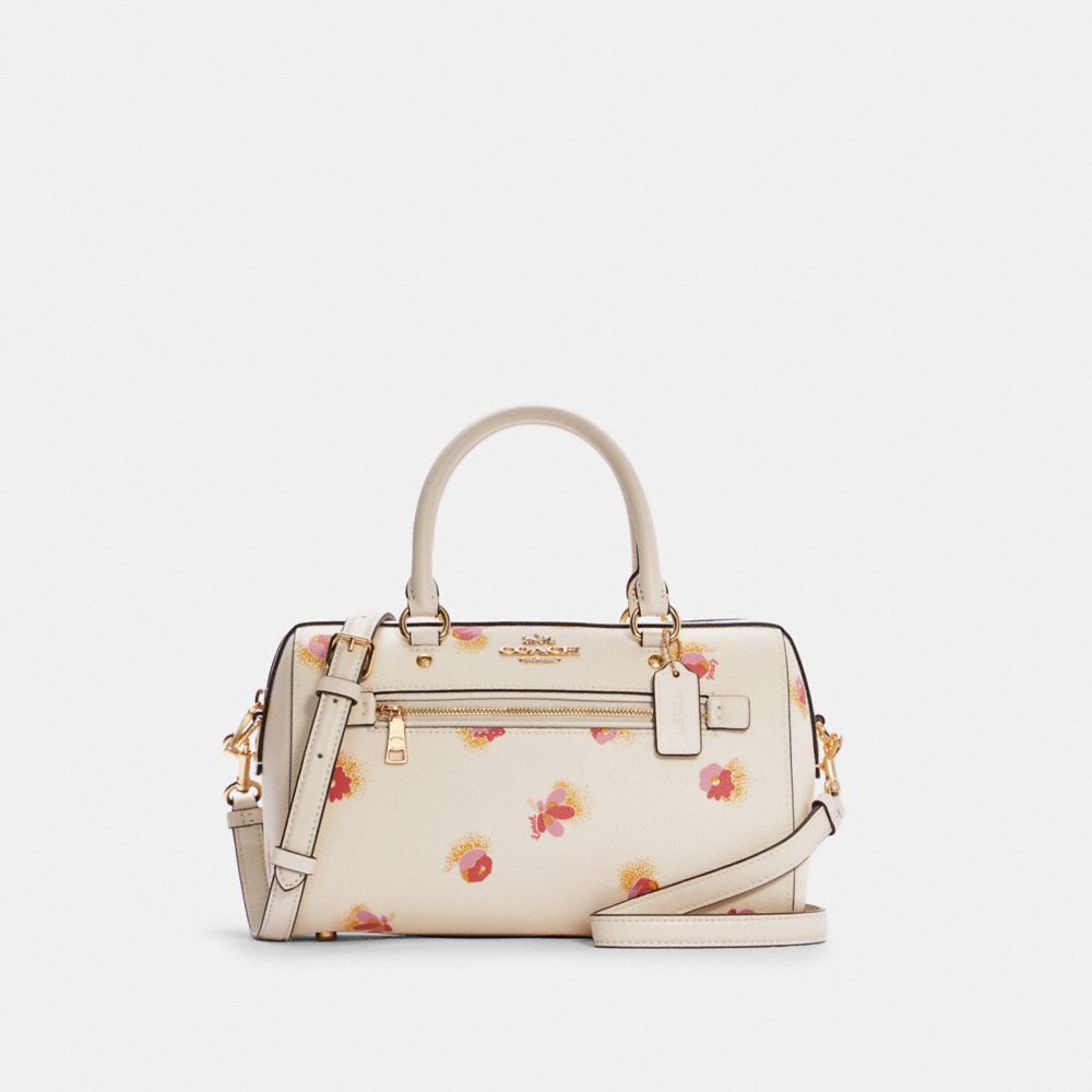 Coach Prairie Top Zip Satchel Crossbody Bag Floral Print Chalk/Multi in  Leather with Gold-tone - GB