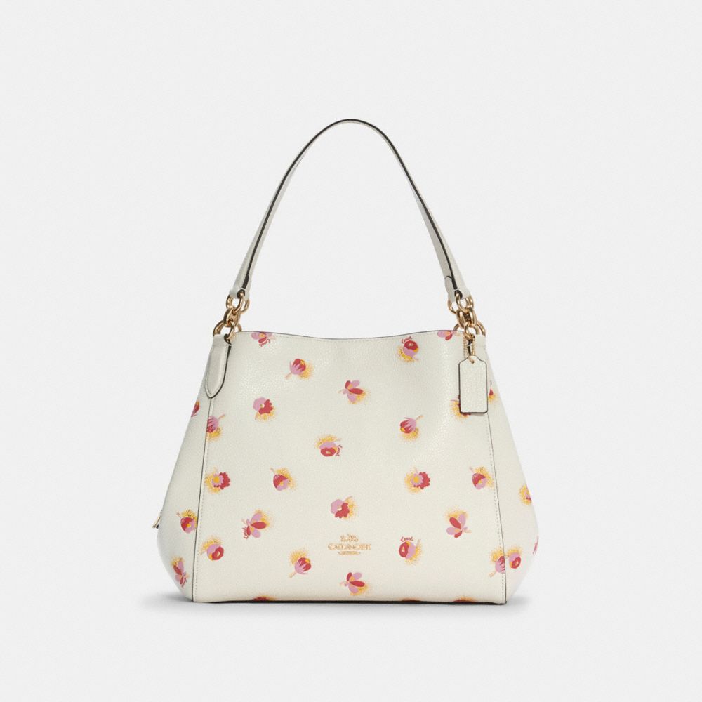 Hallie Shoulder Bag With Pop Floral Print - C5804 - GOLD/CHALK MULTI