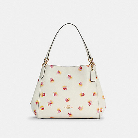 COACH Hallie Shoulder Bag With Pop Floral Print - GOLD/CHALK MULTI - C5804