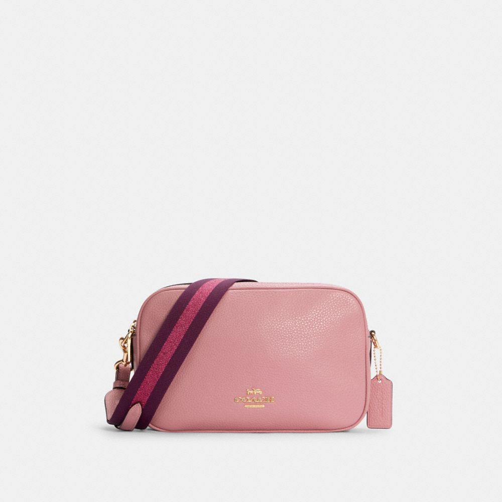 Coach Heart Crossbody True Pink in Crossgrain Leather with Gold