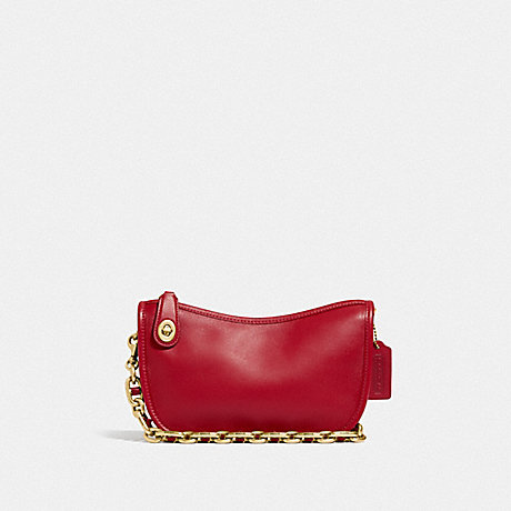 COACH C5812 Swinger Bag With Chain BRASS/RED APPLE