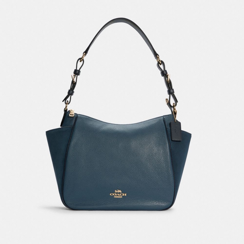 COACH C5833 Rori Shoulder Bag GOLD/DENIM MULTI