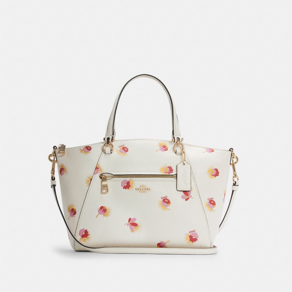 COACH Prairie Satchel With Pop Floral Print - GOLD/CHALK MULTI - C5838