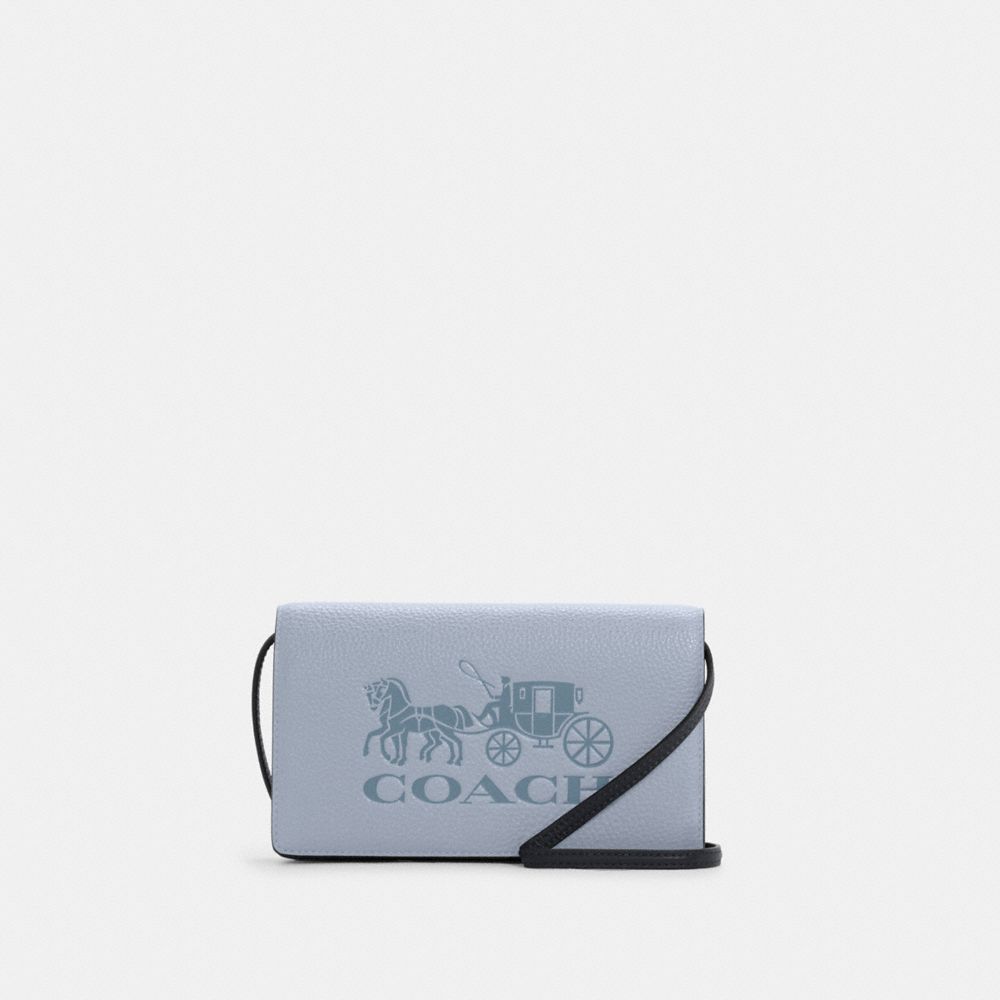 ANNA FOLDOVER CLUTCH CROSSBODY IN COLORBLOCK WITH HORSE AND CARRIAGE - IM/TWILIGHT MULTI - COACH C5887