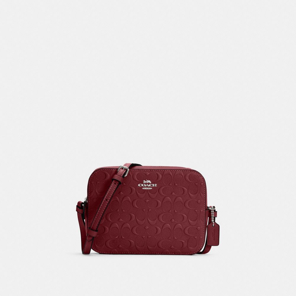 COACH Mini Camera Bag In Signature Leather - GOLD/CHERRY - C5897