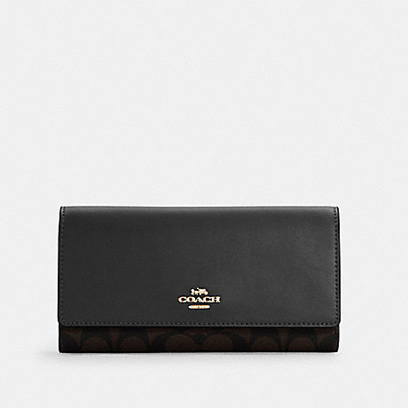 COACH SLIM TRIFOLD WALLET IN SIGNATURE CANVAS -  - C5966