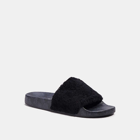 C5973 - Slide With Shearling Black