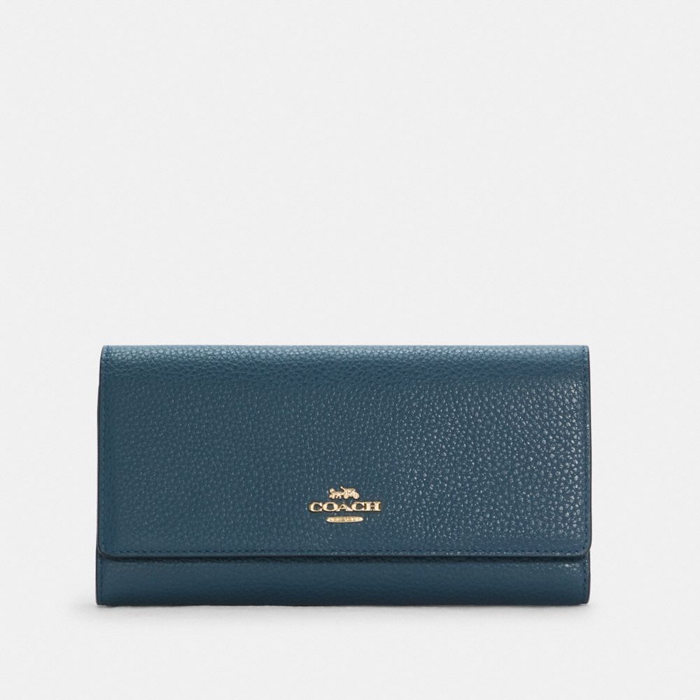 COACH SLIM TRIFOLD WALLET - IM/DENIM MULTI - C6002