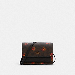 Foldover Belt Bag In Signature Canvas With Pop Floral Print - GOLD/BROWN BLACK MULTI - COACH C6040