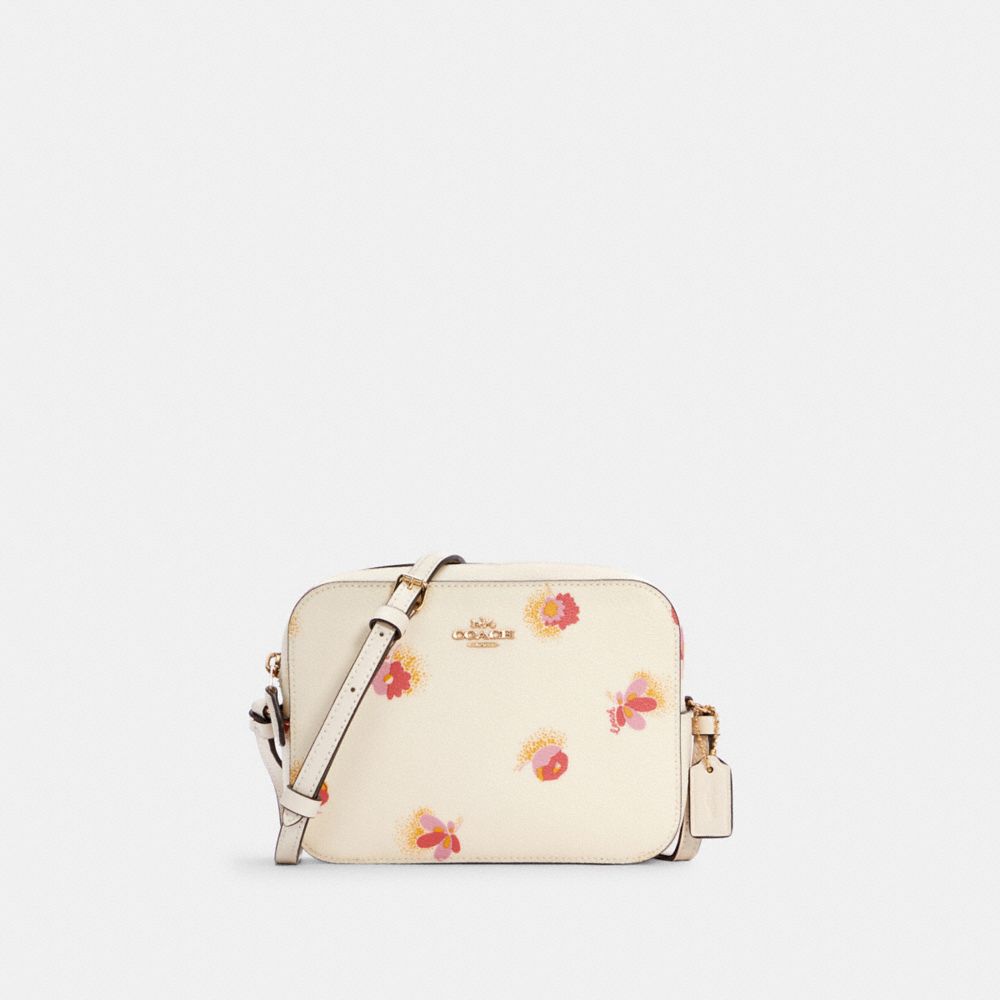 COACH C6044 Mini Camera Bag With Pop Floral Print GOLD/CHALK MULTI