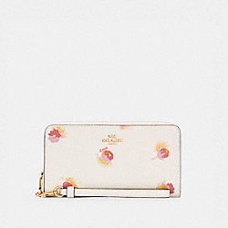 COACH C6046 - Long Zip Around Wallet With Pop Floral Print GOLD/CHALK MULTI