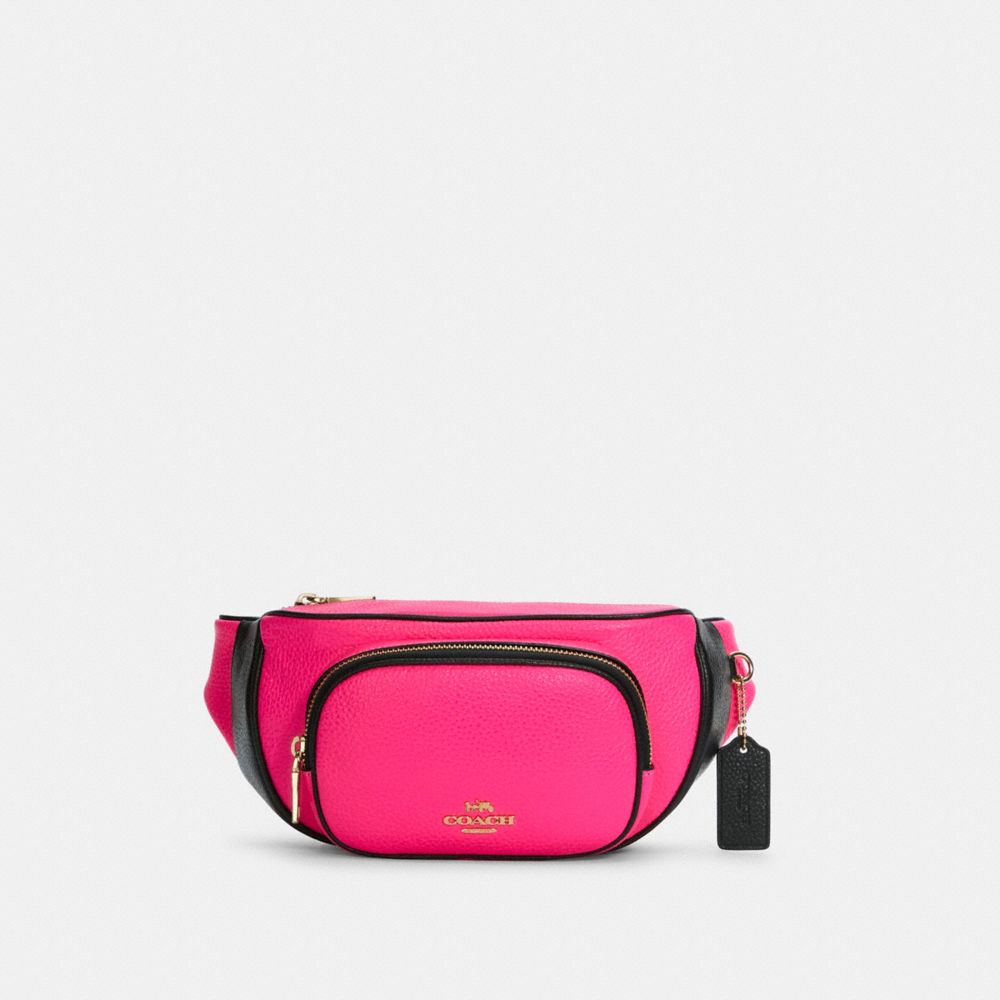 COURT BELT BAG IN COLORBLOCK - IM/FLUORESCENT PINK - COACH C6077