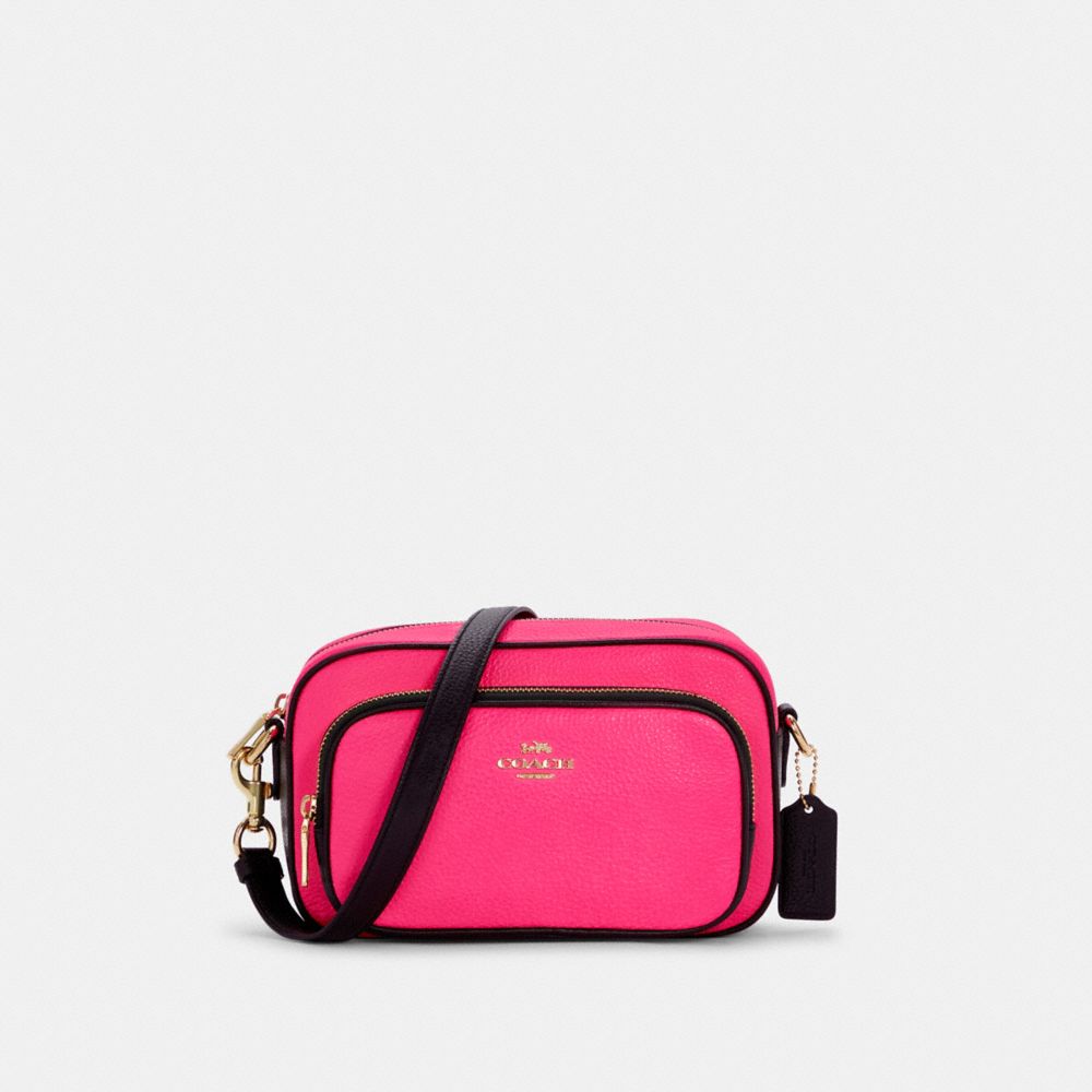 COURT CROSSBODY IN COLORBLOCK - IM/FLUORESCENT PINK - COACH C6078