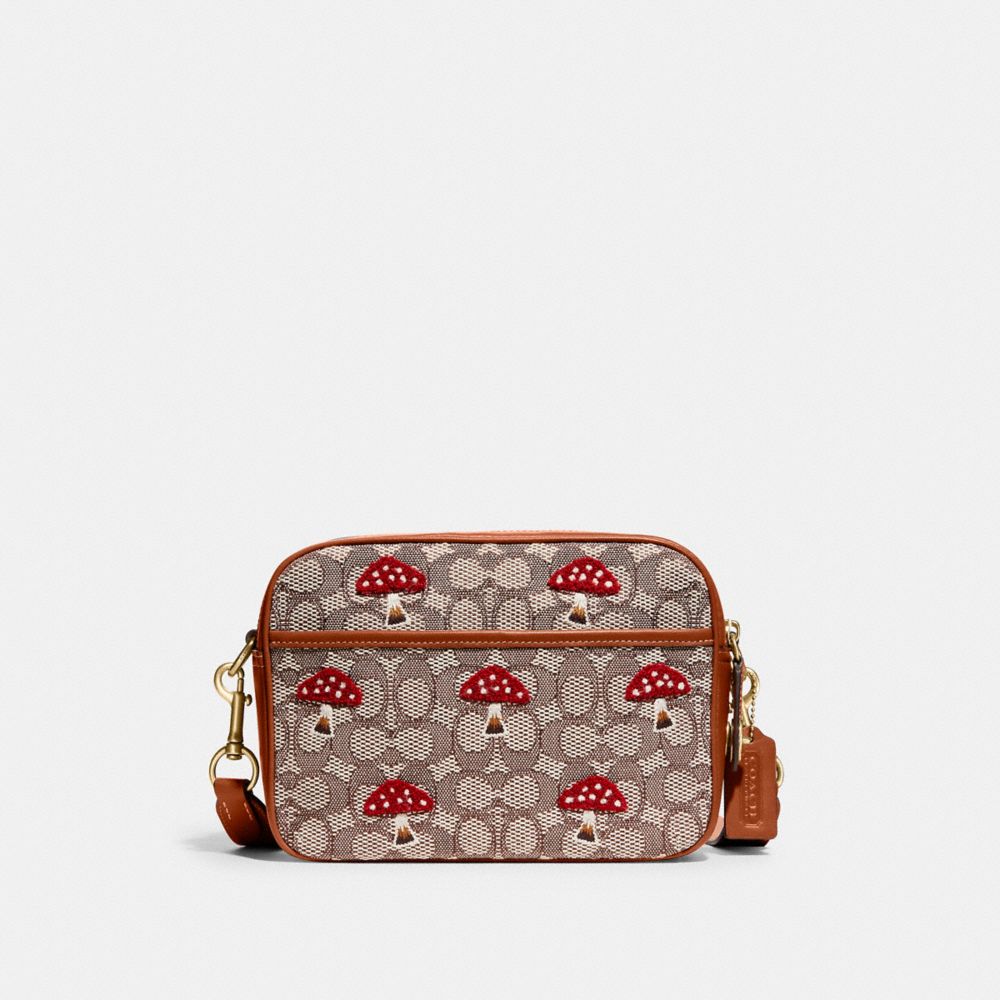 FLIGHT BAG IN SIGNATURE TEXTILE JACQUARD WITH MUSHROOM MOTIF EMBROIDERY