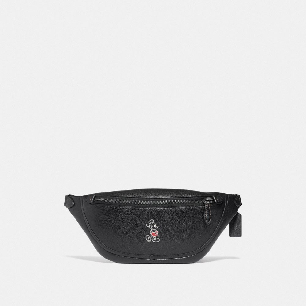COACH C6098 Disney X Coach League Belt Bag With Mickey Mouse Black Copper/Black