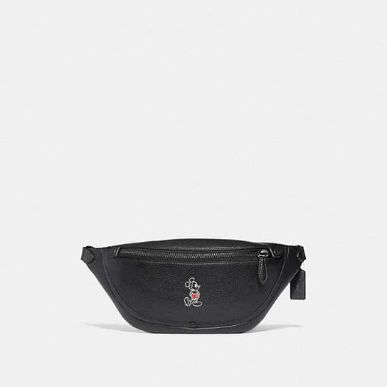 C6098 - Disney X Coach League Belt Bag With Mickey Mouse Black Copper/Black