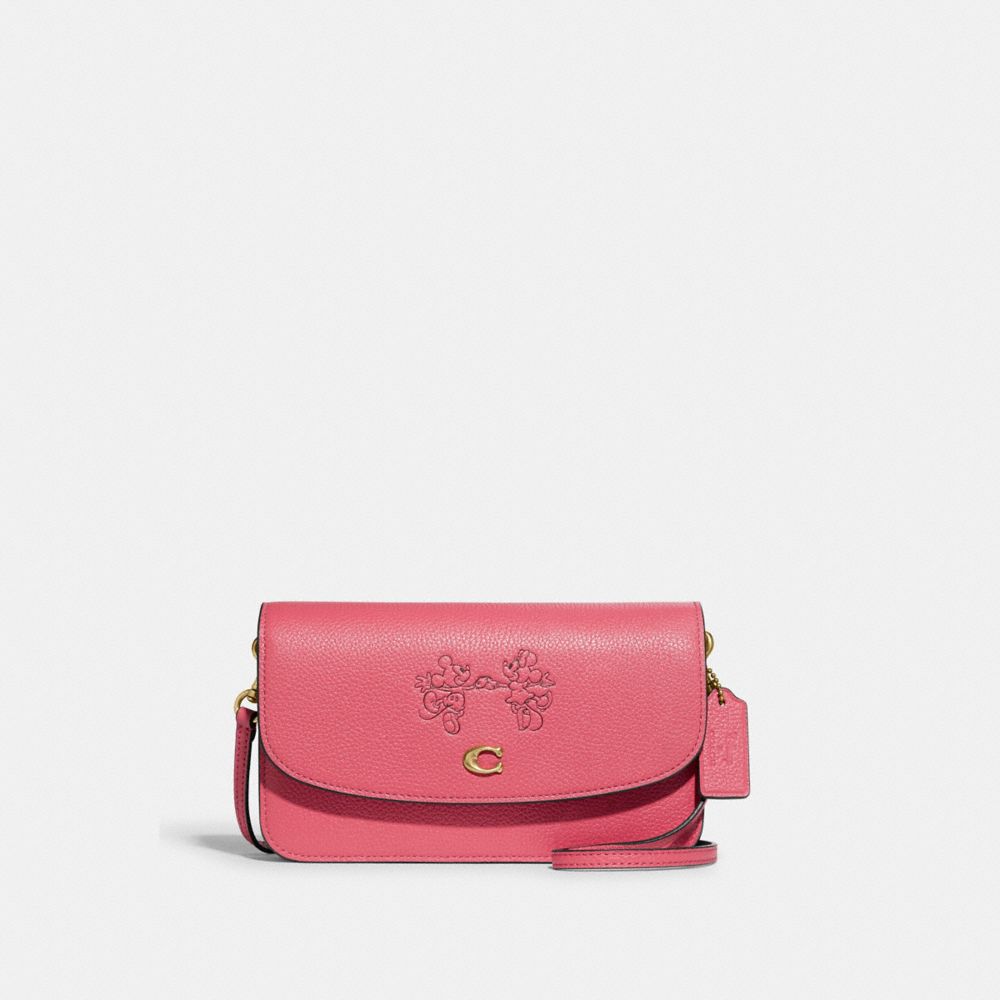 C6104 - Disney X Coach Hayden Foldover Crossbody With Mickey Mouse And Minnie Mouse Brass/WATERMELON