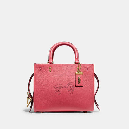 C6106 - Disney X Coach Rogue 25 With Mickey Mouse And Minnie Mouse Brass/WATERMELON