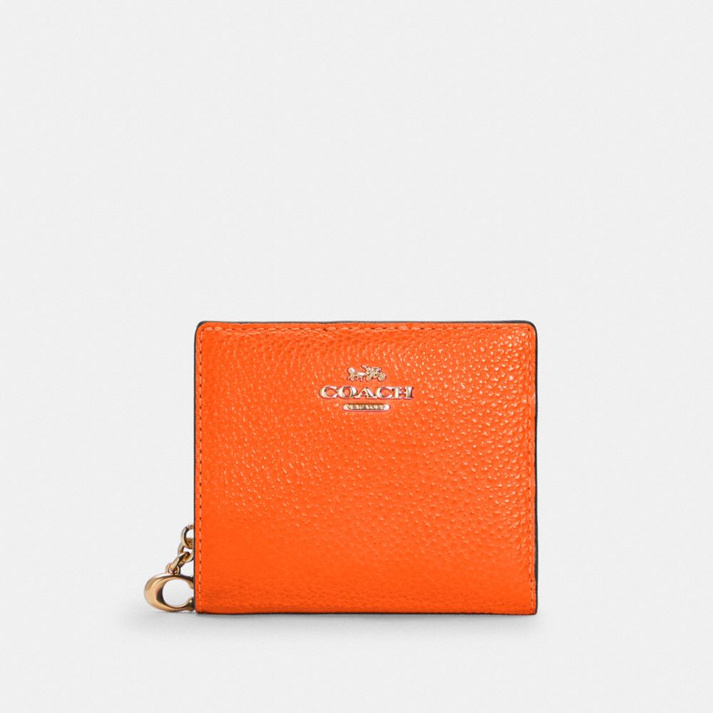 COACH C6126 - SNAP WALLET IN COLORBLOCK IM/FLUORESCENT ORANGE