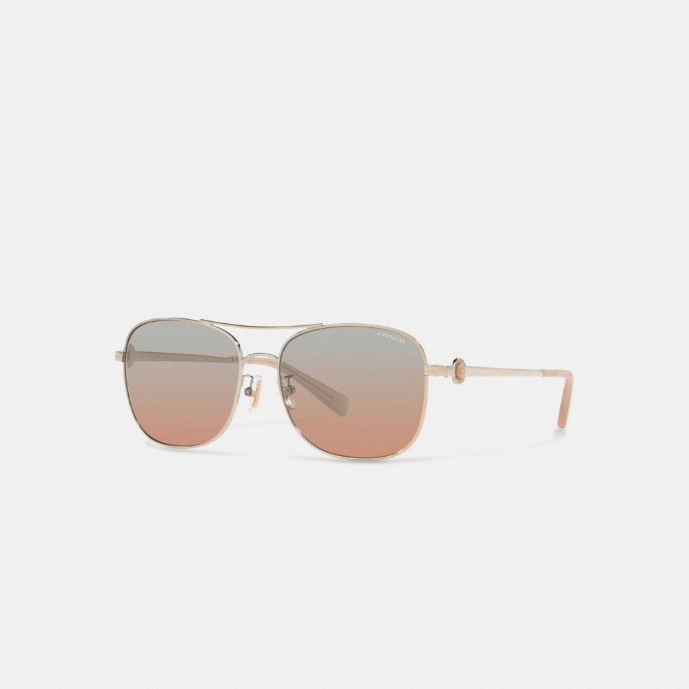 C6177 - Aviator Sunglasses Brown Gradient