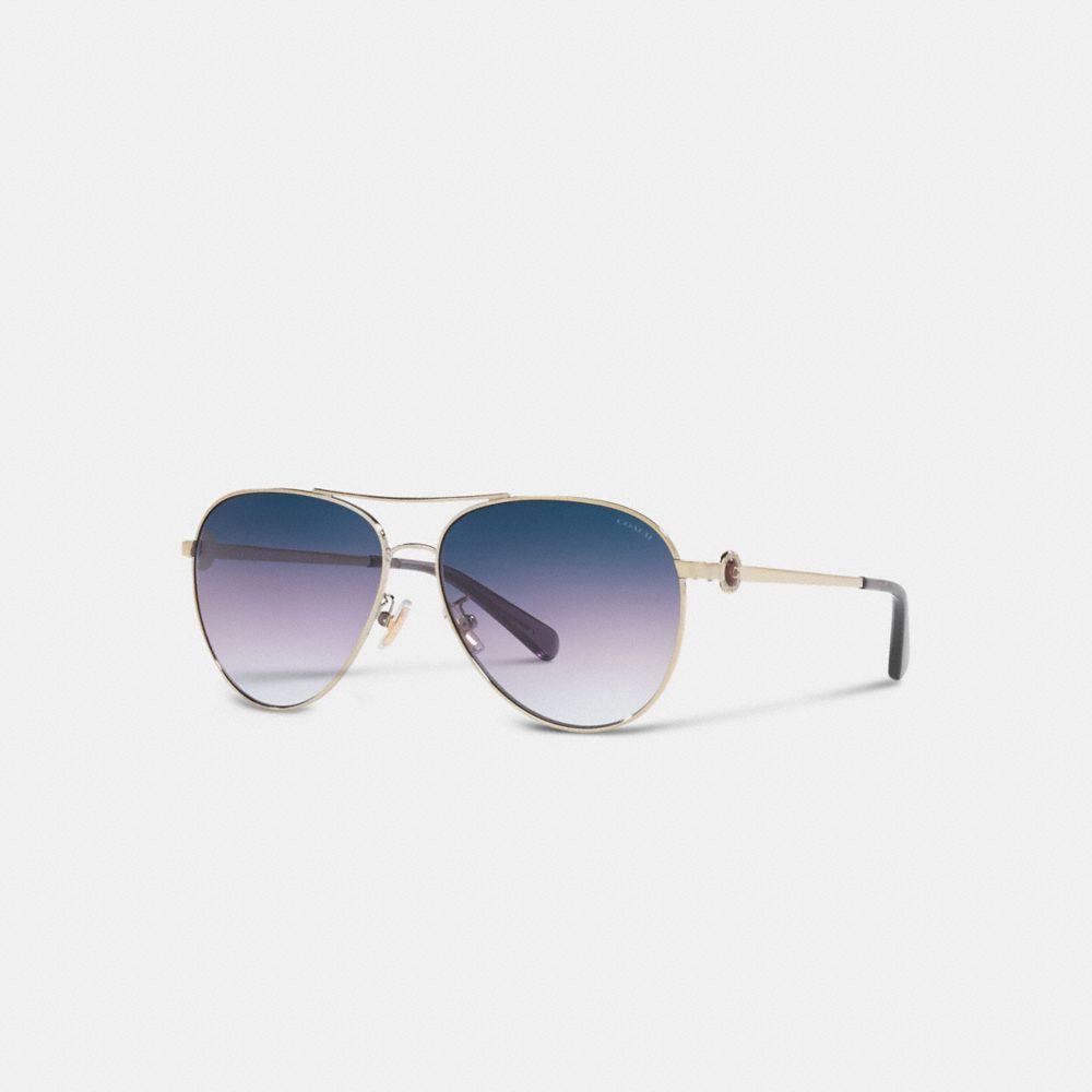 C6178 - Metal Aviator Sunglasses Brown Gradient