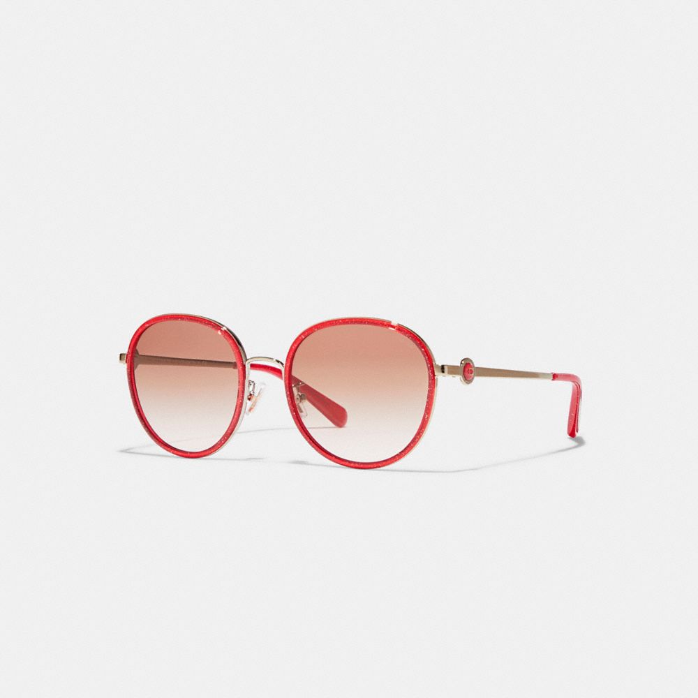 C6179 - Metal Round Sunglasses Transparent Gray