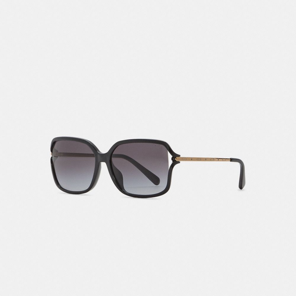 COACH C6190 Metal Open Frame Sunglasses Black