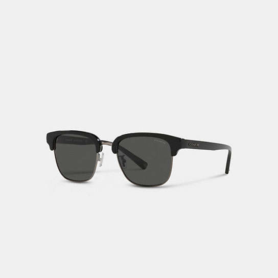 C6194 - Signature Workmark Retro Frame Sunglasses Black/Gunmetal