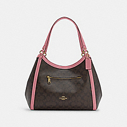 COACH C6232 Kristy Shoulder Bag In Signature Canvas GOLD/BROWN SHELL PINK