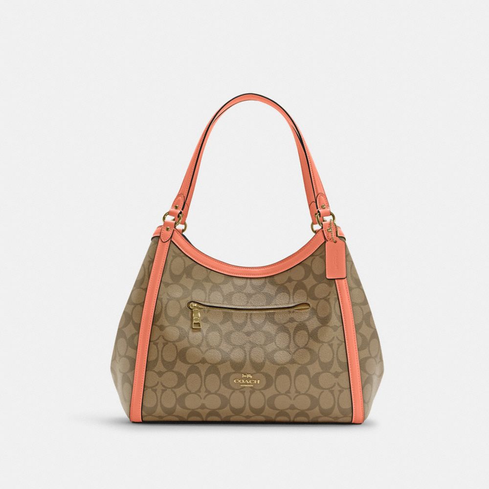 COACH C6232 Kristy Shoulder Bag In Signature Canvas QB/Khaki/Olive Green